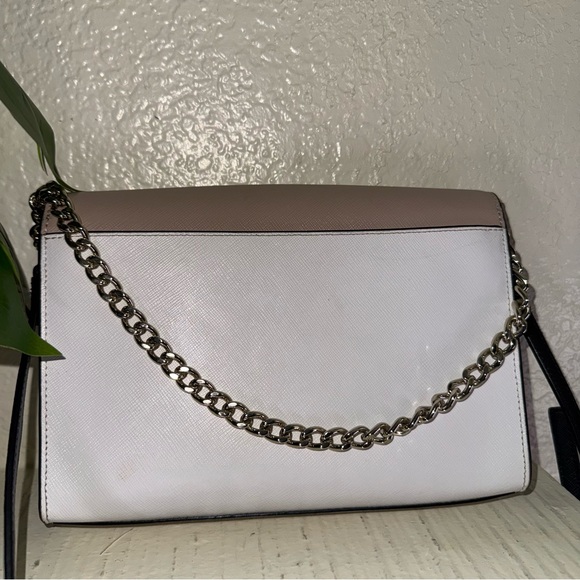 Kate Spade Carson Saffiano Leather Convertible Crossbody Warm Beige Multi Gold - Picture 5 of 16